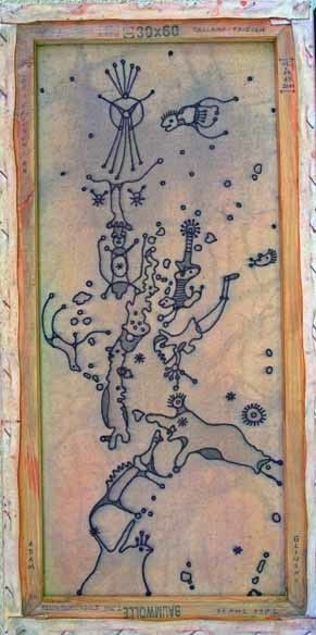 Fleisch-Geist (Rückseite des Leinwandes), 30 x 60 cm, 2011