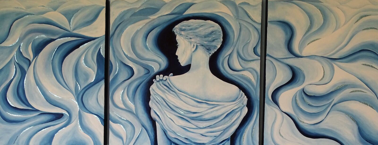 Frau in blau, Triptichon, 2004