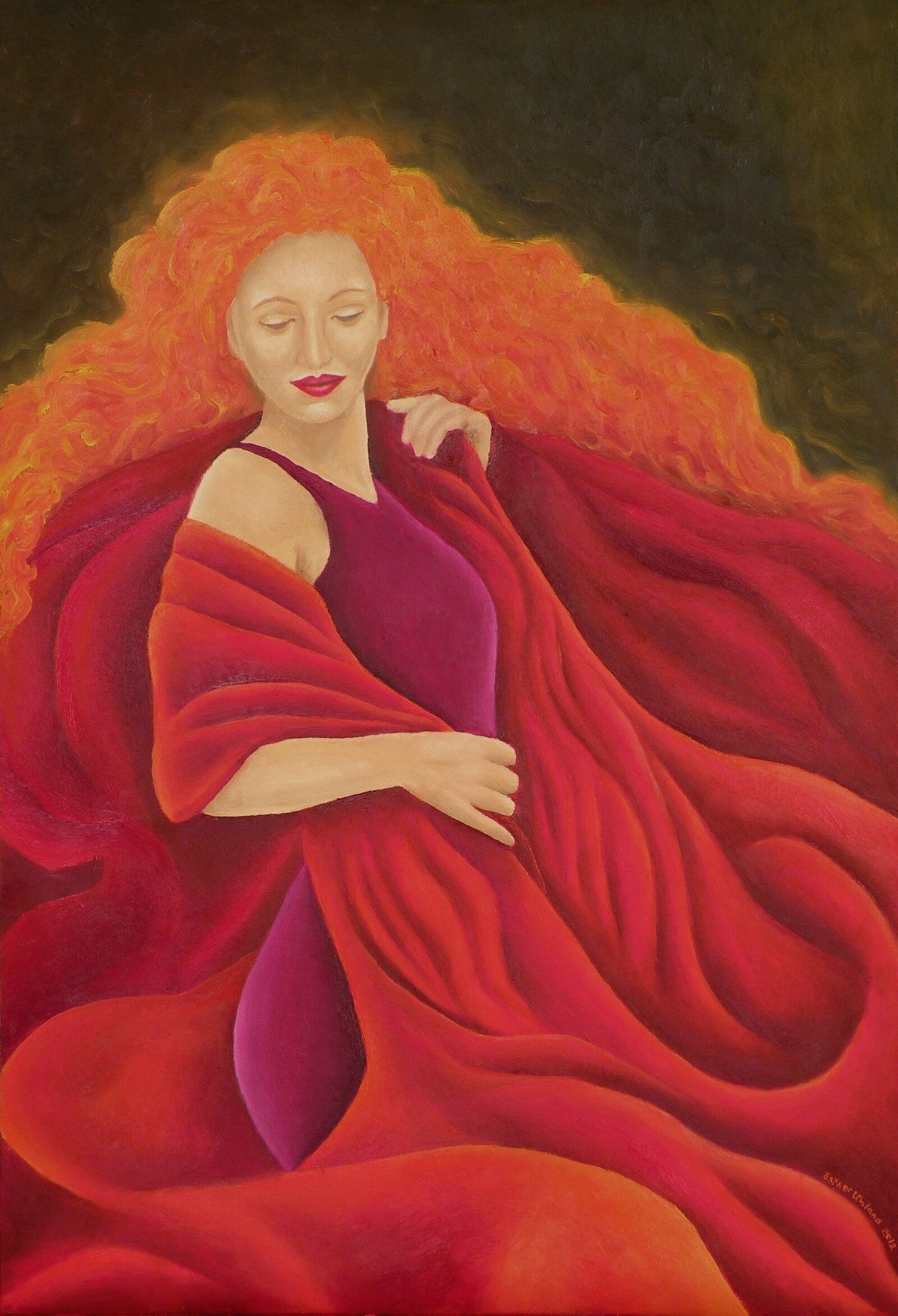 Frau in rot, 2012